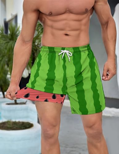 Mens Swim Trunks 7 Inch Inseam with Compression Liner Bathing Suit Swimwear Beach Shorts4