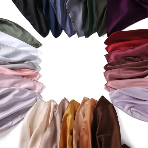 Women Satin Silk Square Scarf For Women Solid Muslim Silk Hijab Square Headsscarf Wrap Islamic Turban Headsband3