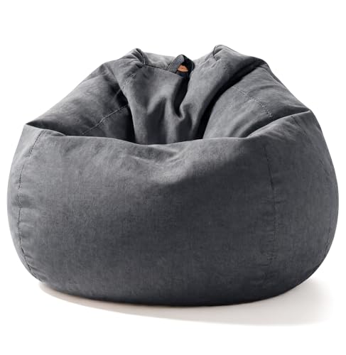Aiire Puff con Relleno Incluido Moderno - Sillon Puf de Salon en Algodón Premium - Desenfundable y Lavable - Puffs Pera Redondos para Habitación Juvenil - Bean Bag Gamer [90x65]