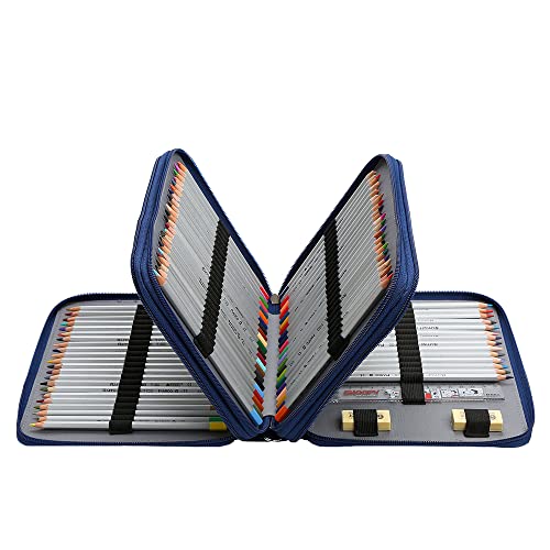 Image of Portable Colored 124 Slots Pencil case Organizer with Printing Pattern for Watercolor Pens or Markers, Pencil Case Organizer for Artist