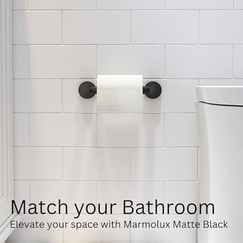Marmolux Acc - Matte Black Toilet Paper Holder - Bathroom Wall Mounted Toilet Roll Holder | Pivoting Toilet Paper Holder Black In Sus 304 Stainless Steel | Spring Loaded Tp Holder. #TOP7