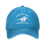 Kentucky 2026 Derby Washed Denim Baseball Hats Vintage Graphic Hats Casual Adjustable Travel Trucker Hat Unisex Blue