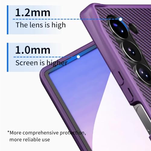 Coque Samsung Galaxy Z Fold5 en cuir et carbone gris avec support chic - 2