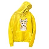 Pullovers Für Damen Tier Pullover Cool Polyester Tailliertes Pullovers Damen Longsleeve Mit Taschen Kapuzenpulli Gemütlich Frühjahr Offizier Hooded SC0311