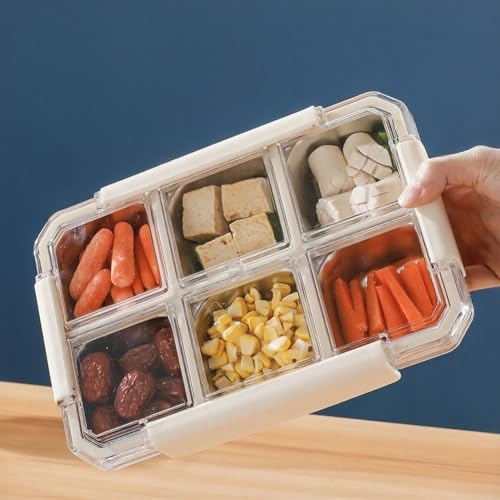 Contenedor de almacenamiento de alimentos con 6 compartimentos para evitar mezclas 6