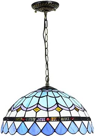 DOnhek Modern Simple Mediterranean Pendant Light, Tiffany Style Ceiling ...