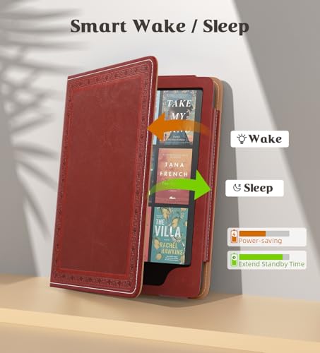 Image of MoKo Case for 7 inch /6.8 inch Kindle Paperwhite(12th /11th Gen-2024 /2021) and Kindle Colorsoft Signature Edition, Slim PU Shell Cover Case with Auto-Wake /Sleep for Kindle Paperwhite 2024, Vintage Twill