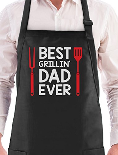 Best Grillin Dad Ever Cooking Apron for Dad BBQ Grilling Fathers Chef Apron One Size Black