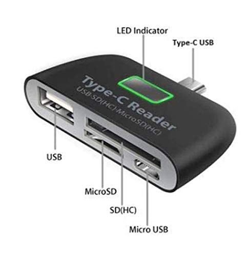 Image of USB 3.1 Micro USB OTG Card Reader Micro USB Male to USB 3.0 OTG TF SD MS Female Adapter for OTG Phone (Black)