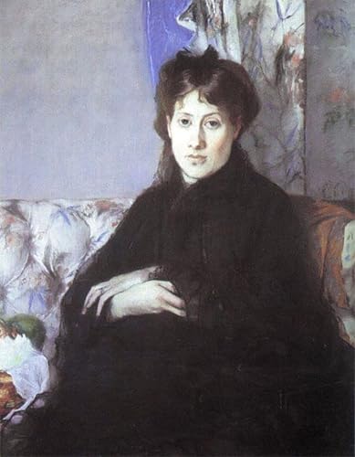 Tableau Portrait d'Edma Pontillon Berthe Morisot impression sur toile 60x90cm pour décoration