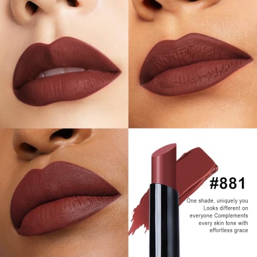Image of Kaely Velvet Lipstick for Women, High Pigmented Matte Lipstick Long Lasting Waterproof, Velvet Silky Lip Stick Stain Makeup 24 Hour Original, Vegan & Cruelty-Free, 880