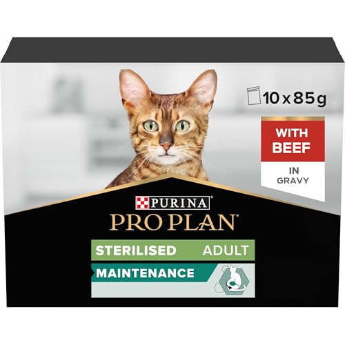 PURINA PRO PLAN | Sterilised | Adult | Maintenance au Bœuf Tendres Morceaux | Sauce | Chat | Sachets Fraîcheur 10 x 85g-image