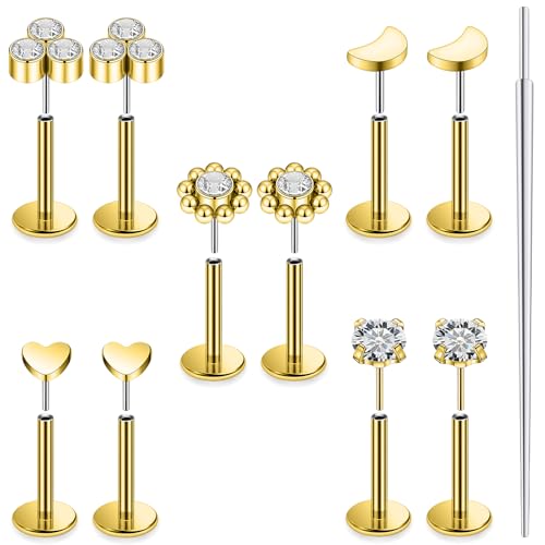 Lsnevsie 14K �S�[���h�t�B���h 20G 18G 16G �X���b�h���X �t���b�g�o�b�N �C�������O �X�^�b�h �T�[�W�J���X�e�����X�X�`�[�� �N���A CZ �v�b�V���C���m�[�Y�����O �X�^�b�h �g���K�X �w���b�N�X �R���N ��s�A�X �s�A�X �W���G