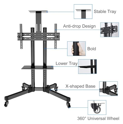 Soporte móvil para TV universal de 32-70 pulgadas miniatura 4