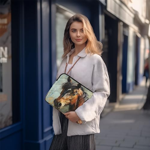 Funda para portátil de 13-14 pulgadas impermeable con diseño de caballo miniatura 7
