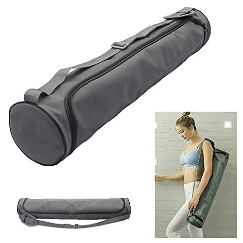 Feli546Bruce Yoga Mat Bag,Portable Gym Fitness Yoga Mat Blanket Pouch Waterproof Oxford Cloth Shoulder Bag Grey