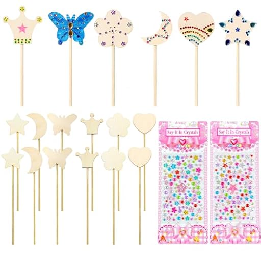 TYXHXTF 12 Piezas Kit Manualidades Niñas, Varitas Mágicas de Hadas Varitas, Varita Mágica de Madera, Madera de Bricolaje, Princesa de Hadas, para Cumpleaños Fiesta | Ya disponible en tu tienda friki favorita! En mundofriki.es!