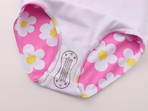 Image of Girls One Piece Swimsuits Adjustable Double Strap for Kids Palm Tree Print Toddler Bathing Suit Size 2T-10