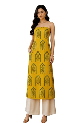 Image of Ethnics of Kutch Women's Ajrakh Modal Silk Natural Dye Hand Block Print Unstitched Kurta Fabric (For Lenght - Refer Bullet Point Below)