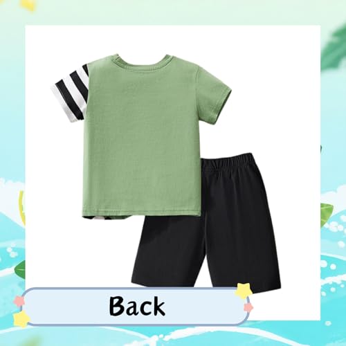 Image of Boy Shorts Sets Dinosaur Animal Print Shirt Summer Outfits Set 2pcs Casual Clothes