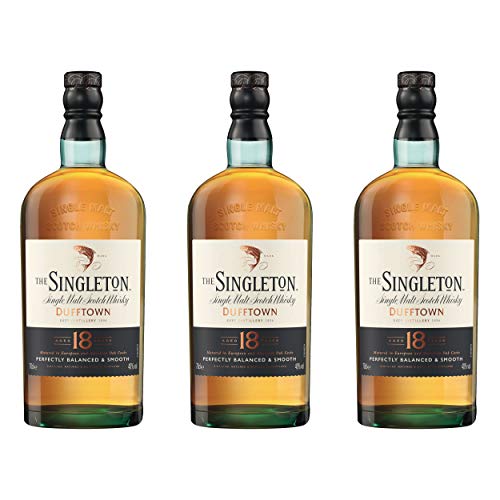 Singleton Of Dufftown 661597 - Bicchieri da Whisky, 18 Anni, 3 Pezzi, 40%, 700 ml