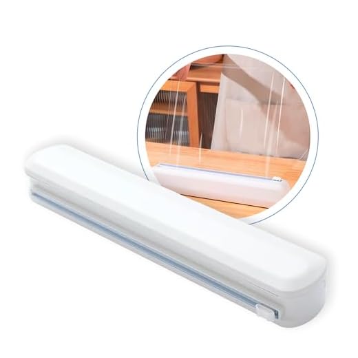 Suporte Cortador De Plástico Filme, Papel Alumínio ou Papel Manteiga, Dispenser de Filme PVC com Imã e Ventosa, Prático e Eficiente para Preservação de Alimentos na Cozinha - BAnpinSH Branco
