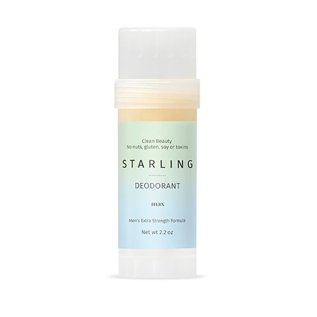 Starling Skincare Toxin Free Max Extra Strength Deodorant for Men with Essential Oils | Aluminum Free, Soy Free, No Nuts, Gluten Free | Native & All Natural, Cruelty Free & Plant Based | 2.2 oz