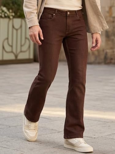 Image of Urbano Fashion Men's Stretch Fit Mid Rise Washed Bootcut Jeans Stretchable