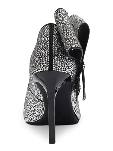 INC Womens Black Bow Detail Rhinestone Padded Silvee Pointed Toe Stiletto Slip On Dress Pumps Shoes 8.5 M2