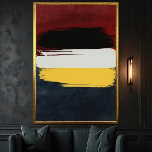 Affiches artistiques et tableau abstrait sur toile XINBAO jaune et rouge 50x70