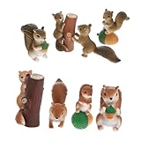 Sosoport 8個チュアリス ガーデニングオーナメント のリスの装飾 小さなの装飾 バルコニー 隅飾り マイクロランドスケープ 飾り オーナメント