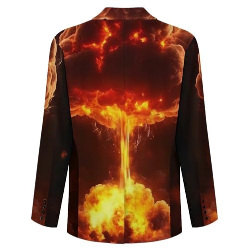Nuclear Bomb Blast Mushroom Cloud Men's Blazer Printed Button Suit Jacket Slim Sport Coat Blazers4
