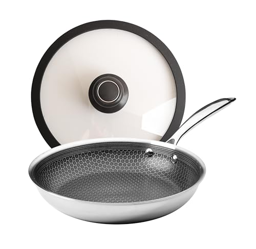 Image of Black Cube Quick Release Fry Pan-Hybrid Cookware with Tempered Glass Lid, 9.5-Inch