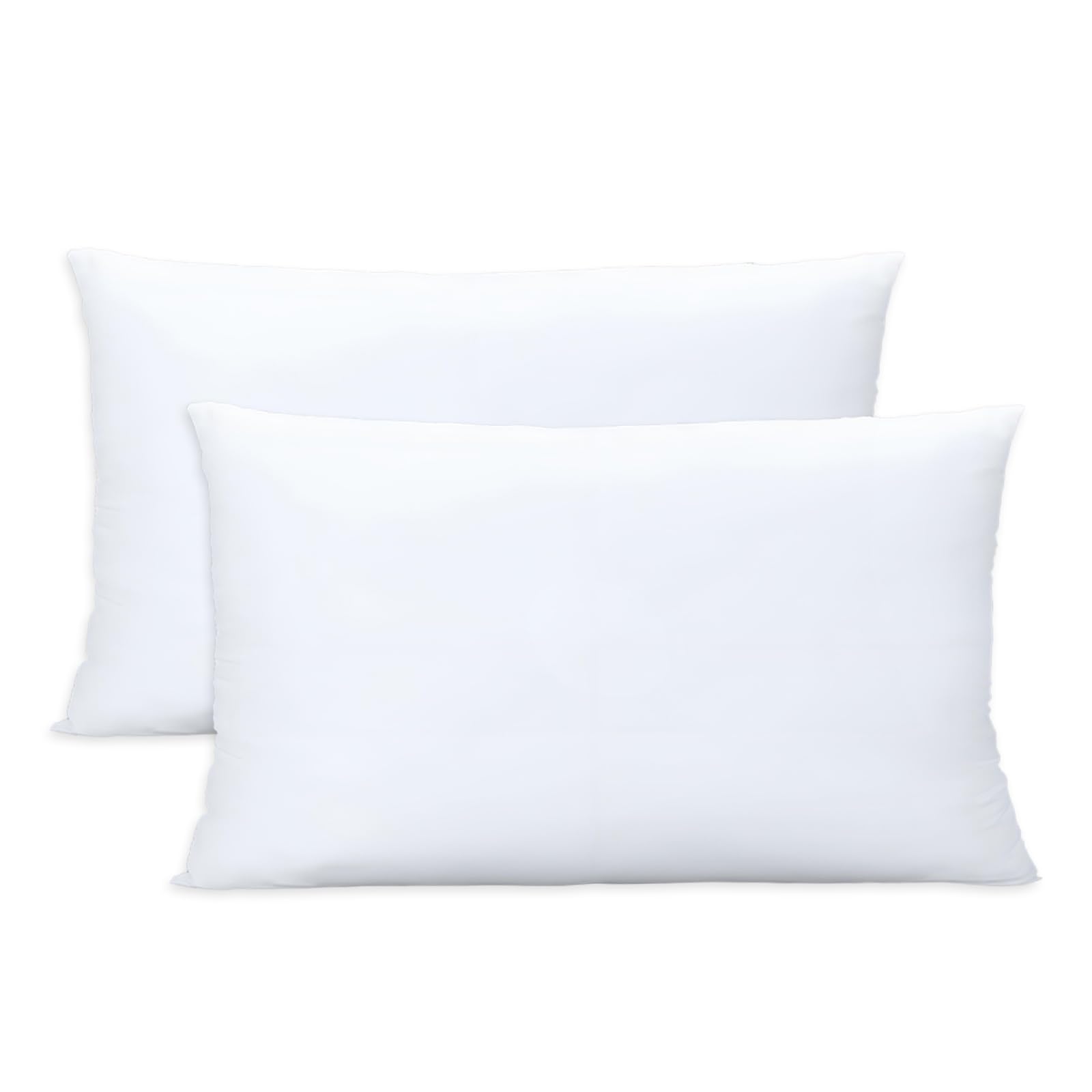 Throw Pillows Insert Set of 2, White 12x20 in Pillow Inserts with 100% Cotton Cover,Bed and Couch Decorative Stuffer Pillows,Indoor Pillows for Sofa