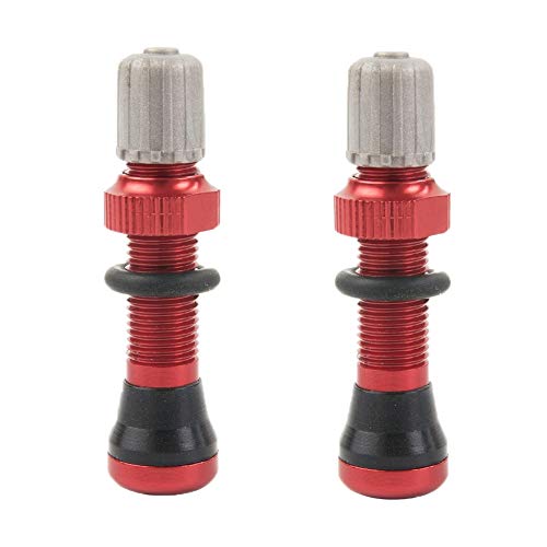 Fransande 1 par de válvulas de aire tubeless 40 mm para bicicleta de montaña y bicicleta de montaña Tubeless Vástago de válvula universal Schrader 10 mm Cover