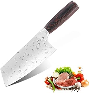 KENTROON 6.5inch Cleaver Knife Chinese Chefs Knife Vegetable& Meat Cleaver with High Carbon Stainless Steel Gift Box Included for Home Kitchen and Restaurant
