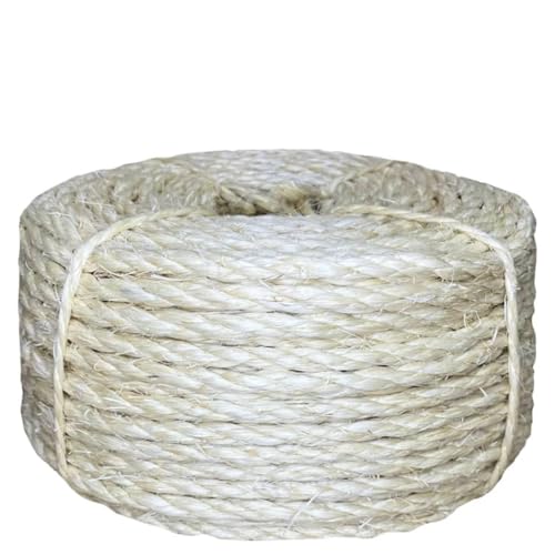 LAPOOH Cuerda 100% sisal 6 mm 50 m, Rollo Mimbre, Cuerda Manualidades, Cuerda Decorativa, para Tejer Crochet, Bobinas De Hilo, Cesta De Cuerda - SPU:155013