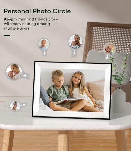 Image of Cozyla Frame: 10.1 inch WiFi Digital Picture Frame Mat - No Subscription & Unlimited Storage, Support Long Video, Electronic Photo Frame Gift for Family, Share Picture via Google Photos, App, Email, Web