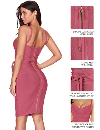 Image of meilun Womens Rayon Belt Detail Bandage Bodycon Party Dress