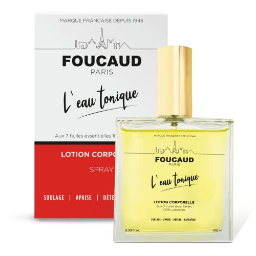 Foucaud L'EAU TONIQUE de - Flacon de verre - Spray 100 ml - Marque Française depuis 1946 - Concentré D'Huiles Essentielles - Tonus, Fraicheur & Bien-Être Cover