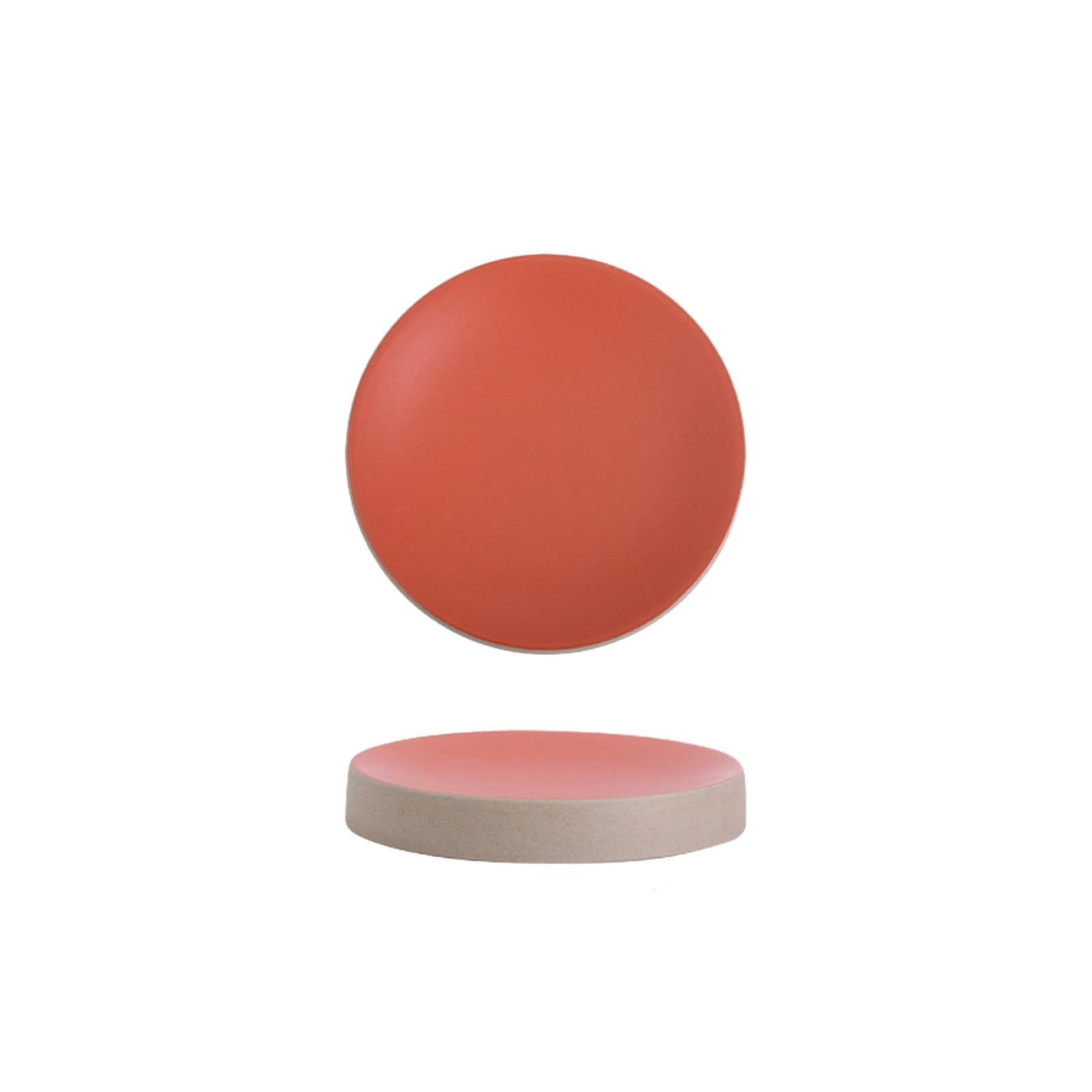 Bol à fruits japonais rond en céramique - Plateau en céramique - 17,8 cm - Assiette colonne (orange rouge)