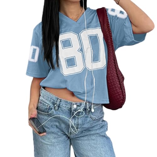 Jersey Shirts for Women Oversized Graphic Tees Cute Number Jersey...