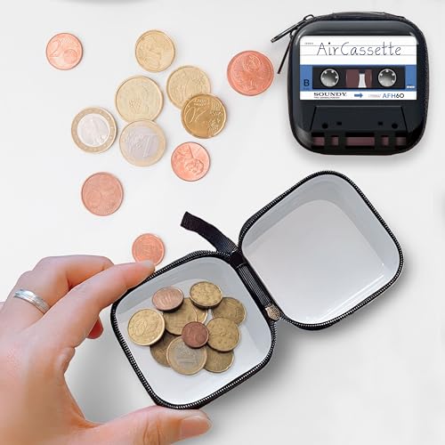 Image of Kraptick Multipurpose Coin Pouch - Compact Zipper Purse for Coins, Cash & Small Essentials Durable & Stylish Fabric Mini Organizer for Daily Use (Audio Design) (Pack of 2)