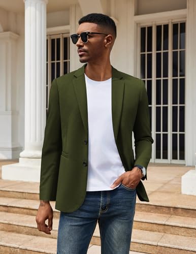 Image of COOFANDY Men's Casual Knit Blazer Two Button Lightweight Sport Coats Suit Jacket