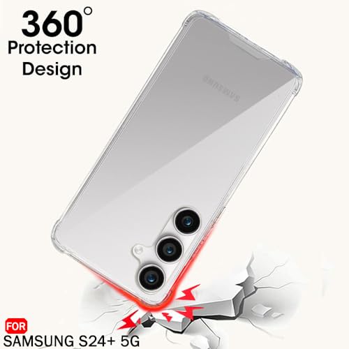 Image of TheGiftKart Crystal Clear Back Cover Case for Samsung Galaxy S24 Plus 5G | 360 Degree Protection | Shock Proof Design | Transparent Back Cover Case for Samsung S24 Plus (PC & TPU, Transparent Bumper)