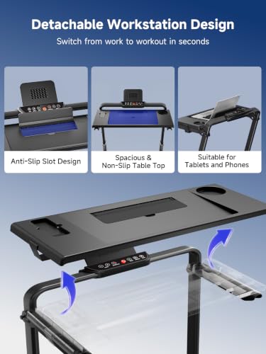 Image of YPOO Walking Pad with Handle Bar 13% Incline 300 LBS,Under Desk Treadmill