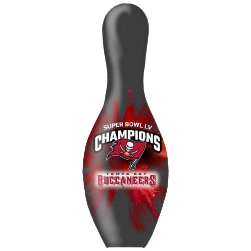 KR Strikeforce Tampa Bay Buccaneers Championship Bowling Pin with Officially Licensed NFL Logos - Official Size - Great for Display