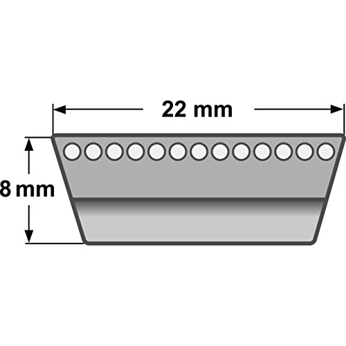 Correa trapezoidal ancha modelo 22 x 8 x 1500 Li para sistemas de transmisión 2