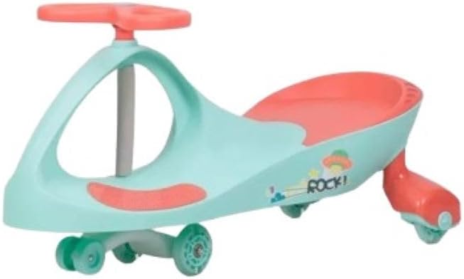 DORSA-Twist and Turn Ride-On Swing Car with Light-Up Wheels for Kids (GREEN)