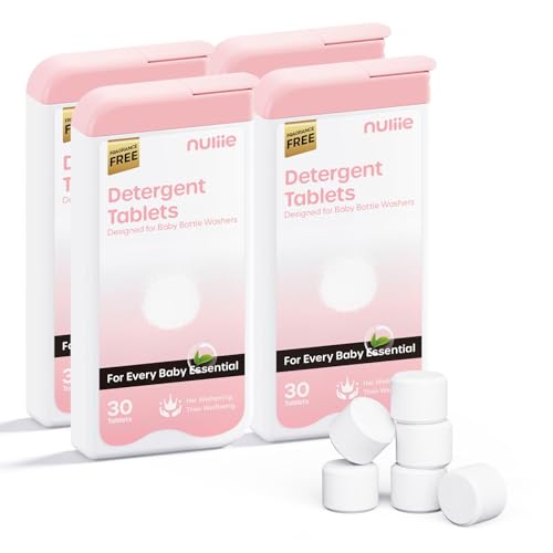 Image of Nuliie 120PCS Detergent Tablets with Sealed Box, Bottle Washer Tablets for Momcozy, Baby Brezza, GROWNSY & Momfann, Removes Milk Residue & Odor, Gentle Formula Safe